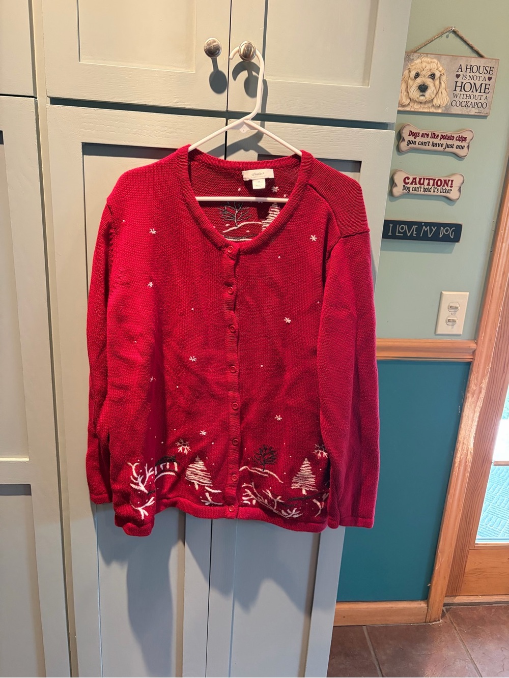 Red Holiday Cardigan Sweater - Cj banks Brand